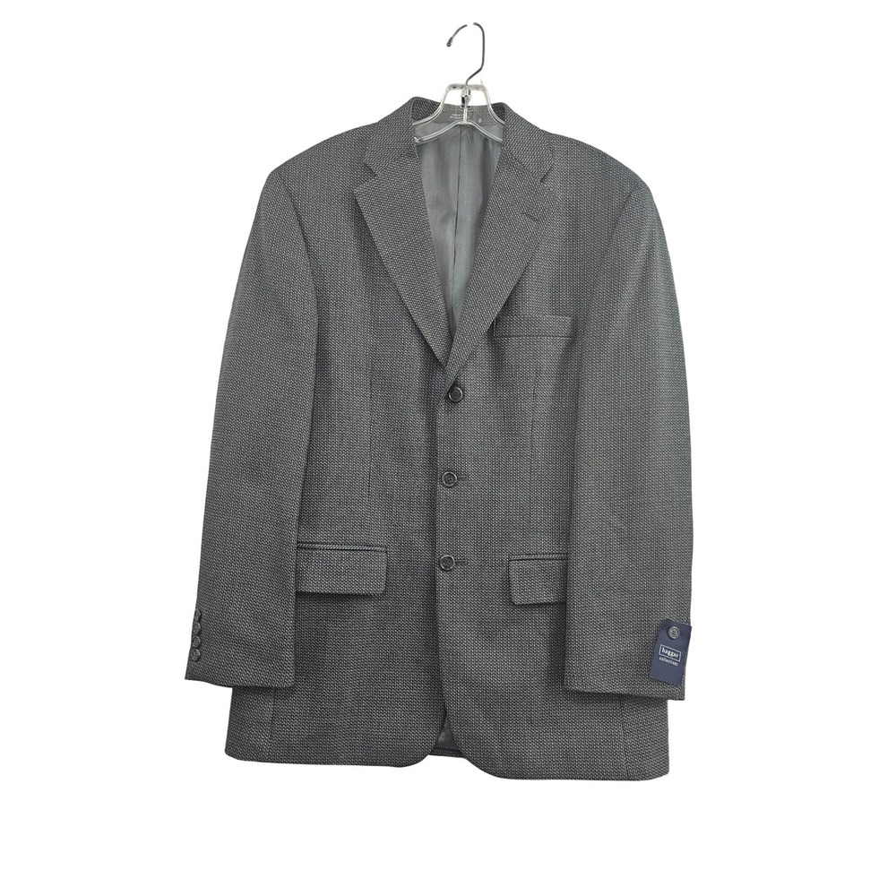 Haggar Collections Sport Coat Mens 38R Gray Micro Pattern Wool Blend Made in USA